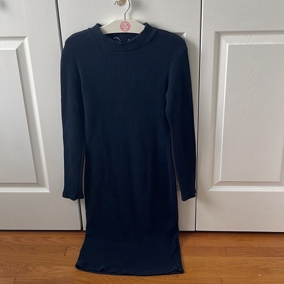 Lulu’s I Mist You Navy Blue Bodycon Rib Knit Sweater Dress - Picture 2 of 4